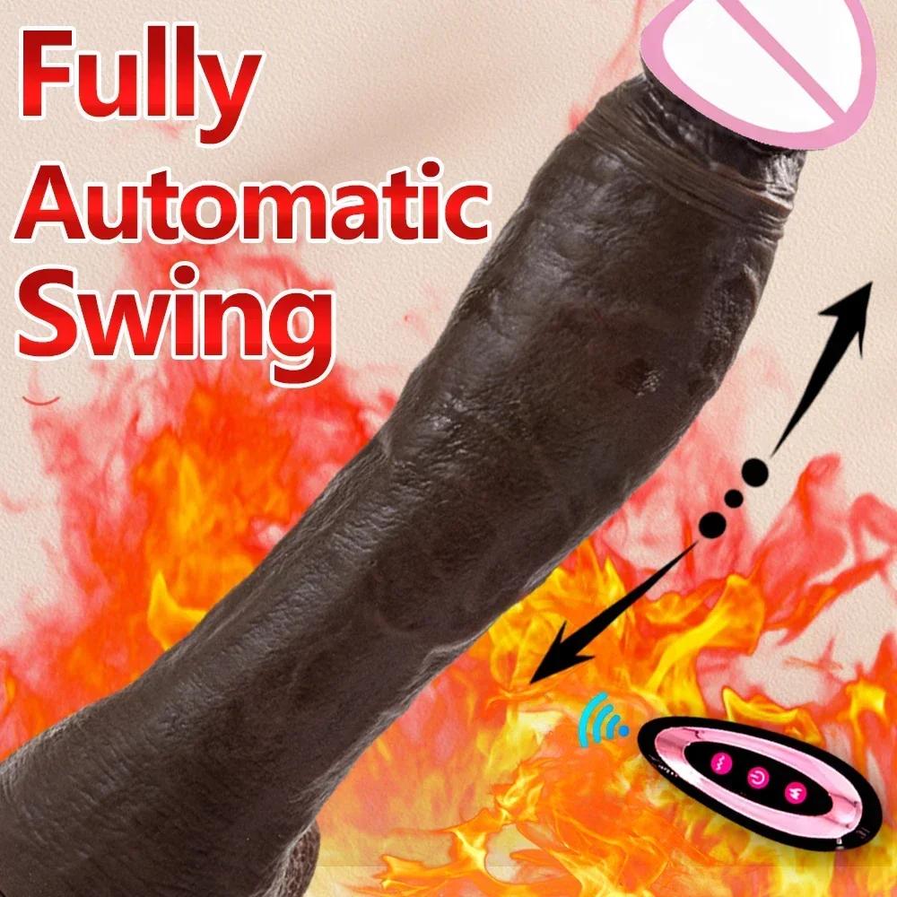 Soft Long Realistic Big Dildo Vibrator Telescopic Swing Heating Silicone Remote Control Vibrators for Women