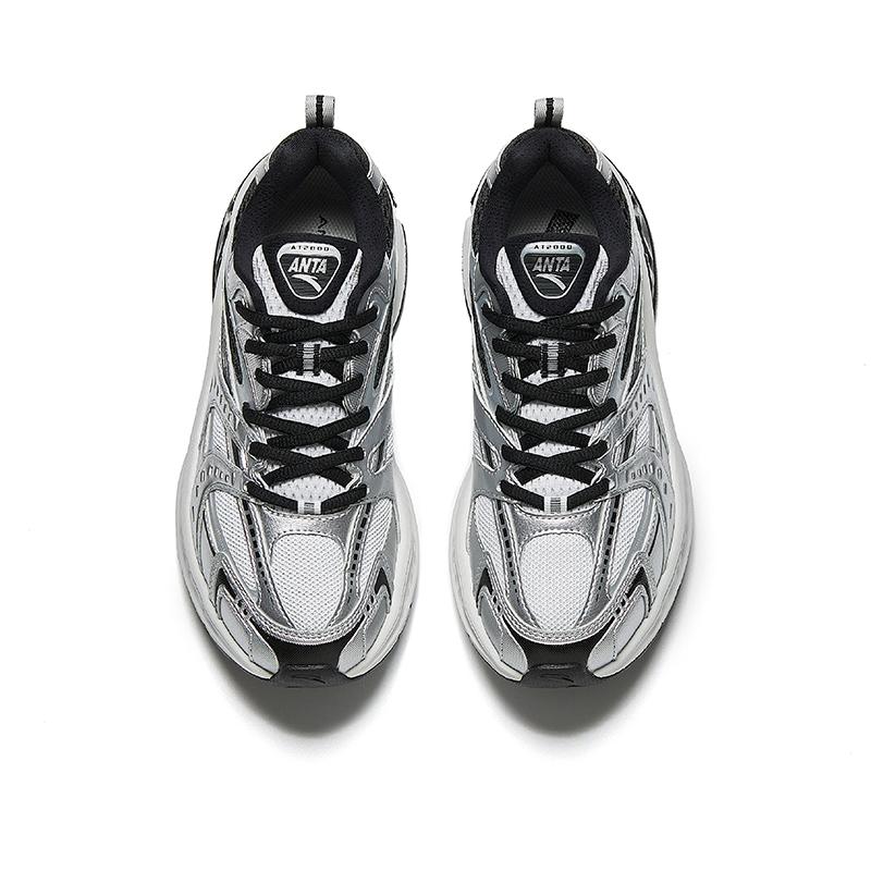 Anta OG2000 Bequeme Vielseitige Rutschfeste Abriebfeste Low-Top Freizeit-Laufschuhe Damen Sneaker Silbergrau Schwarz 922445501-1
