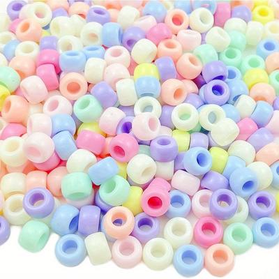 30/50/100g 9 * 6mm Sweet Macaron Color Acrylic Cylindrical Bead DIY Bracelet Necklace Foot Chain Phone Chain Bead Small Bucket Bead Accessories