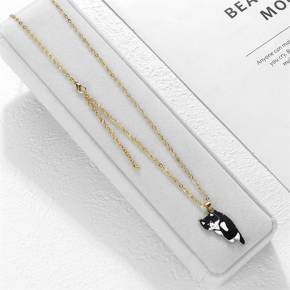 Cute Cats Pendant Necklaces for Girl Cartoon Animal Kitten Golden Alloy Chain with Lobster Clasp Fashion Jewelry Gifts for Women