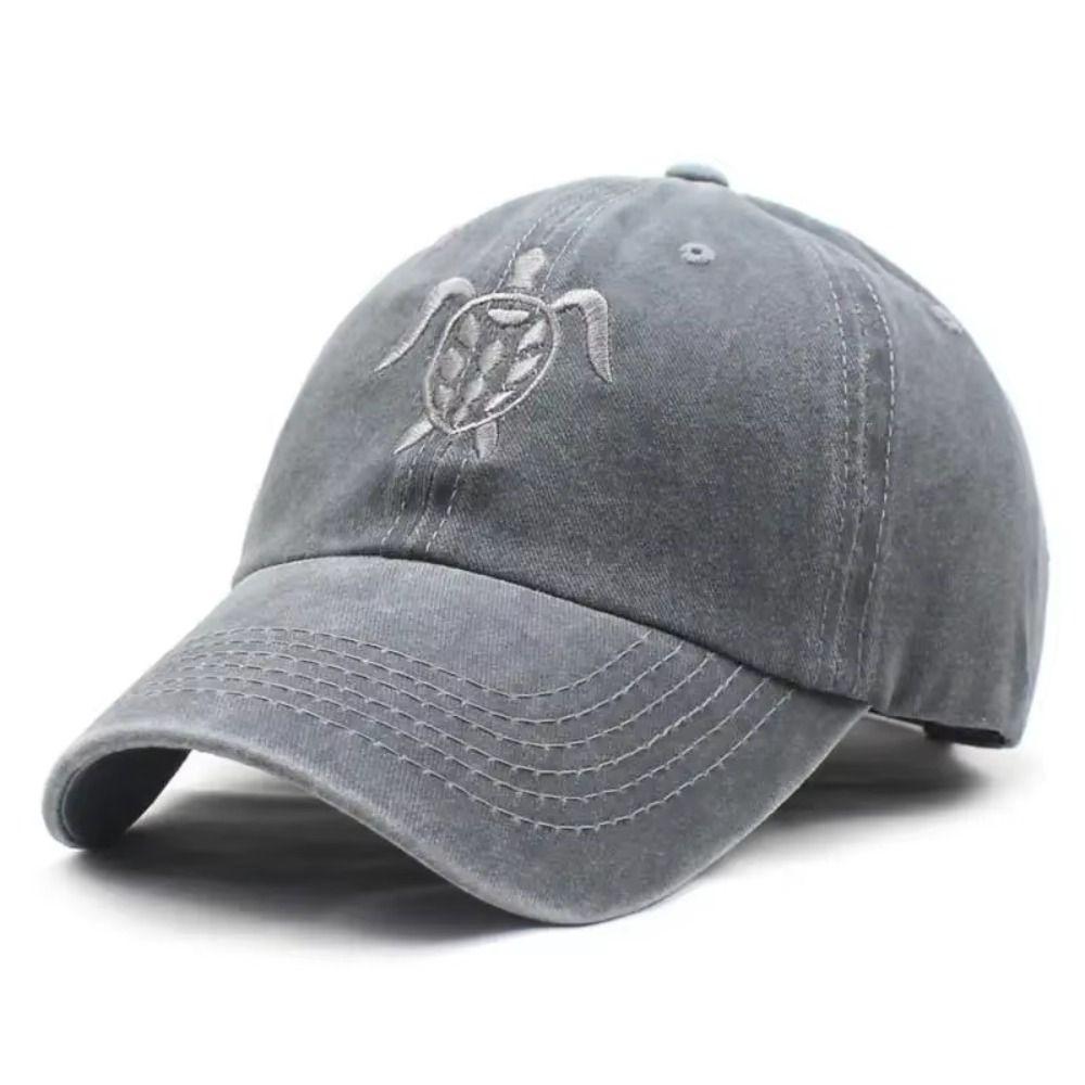 Adjustable Tortoise Embroidery Baseball Cap Cotton Sun Hat Fashion Peaked Cap  Outdoor Use