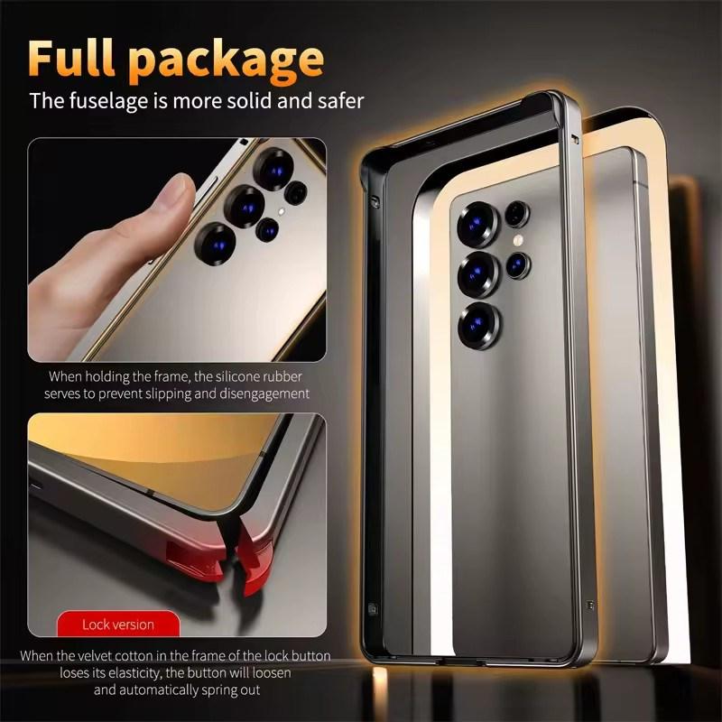 Aluminium Alloy Frame Metal Bumper Case for Samsung Galaxy S25 Ultra S24 Plus S25Ultra S24Ultra S25Plus Soft Inner Hard Phone Cover