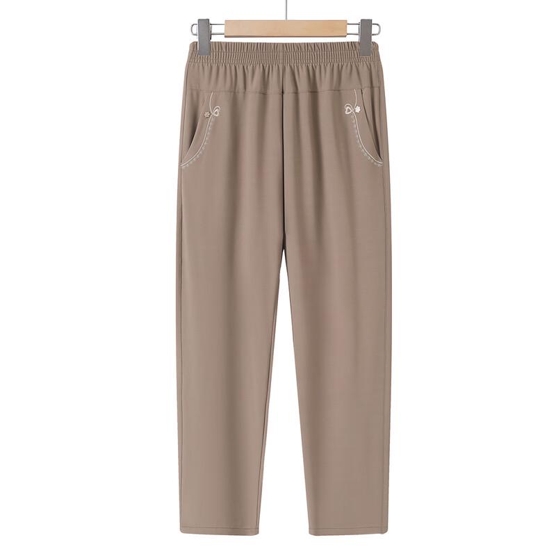 Women s Summer Elastic Waist Tapered Casual Pants 2XL