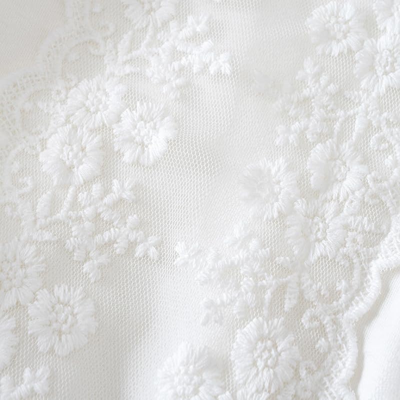 Baby Clothes Clothes Long Sleeve Bodysuit Girls Newborn Baby Preparing for Birth Gift Luxury Ruffle Hair Ornament Lace White 6M [Baby koi]
