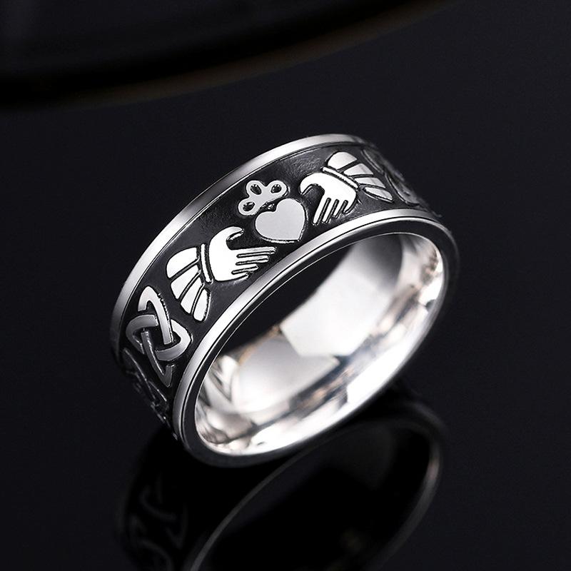 Stainless Steel Ring, Unisex Punk Fashion Jewelry, Love Crown Asian Jewelry.