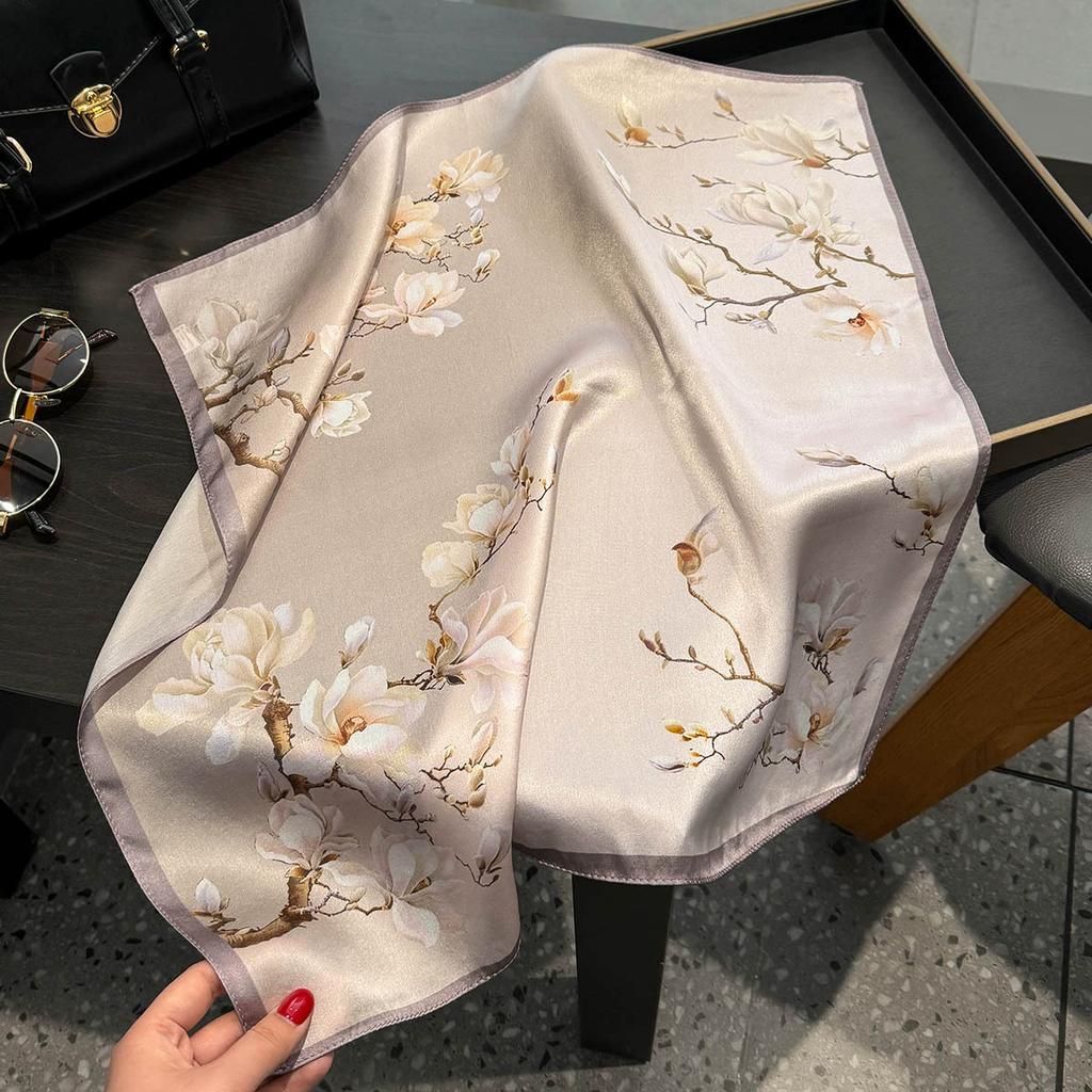 New 100% Natural Real Silk Scarf Women Bandana Square Scarves Wrap Kerchief Mulberry Fashion Luxury High Quality Hijab Sjaal