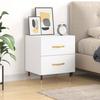 Vidaxl Bedside Table, White, 40X35X47.5 Cm, Wood-Based Material