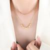 Titanium Steel Double Layer Square Bead Necklace - Non-Fading, Versatile Light Luxury Women's Sweater and Clavicle Chain.