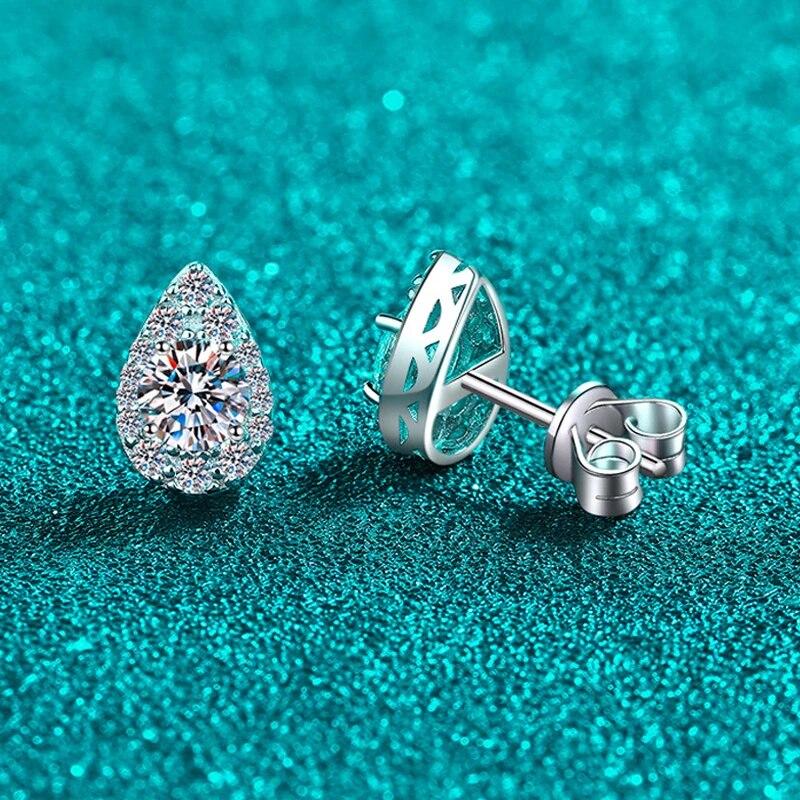 

D цвет 1cttw сверкающие серьги-гвоздики с муассанитом для женщин, подарок на день рождения, ювелирные изделия из 100% стерлингового серебра 925 пробы 0.5ct