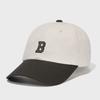 B Logo Curve Cap - Cream/Khaki