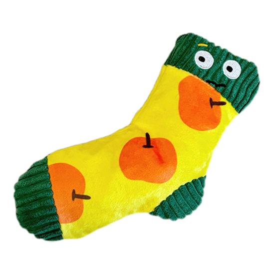 

Плюшевая носочная игрушка для собаки Интерактивная вельветовая пищащая жевательная игрушка для собаки Игрушка для скрытия еды и нюхания Безопасная для щенка при смене зубов Снятие скуки