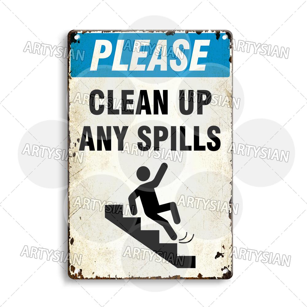 Hygiene Metal Sign No Shoes No Food Drink Restaurant Office School Public Space Plaque Wash Your Hand Sanitizer Keep Clean Sign