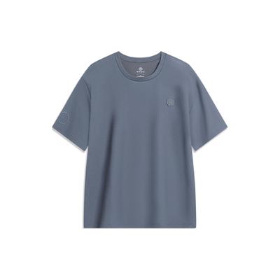Li Ning Seria Wade Jednolity Kolor Luźna Krótka Rękaw Koszulka Unisex Topy Zimny Piasek Czarny ATST649-1