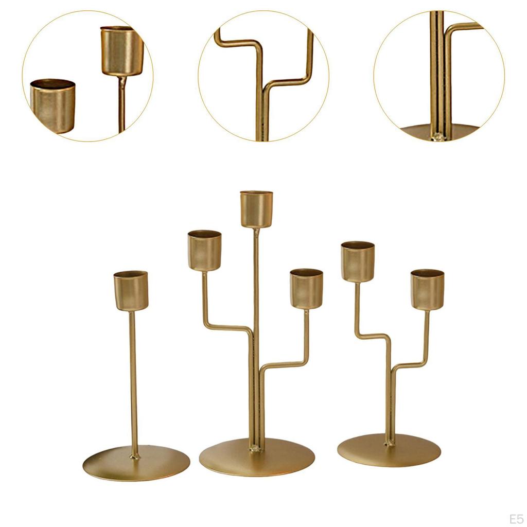 3 Piece Iron Candle Holder Set for Dinner Valentine's Day Party And Weddings