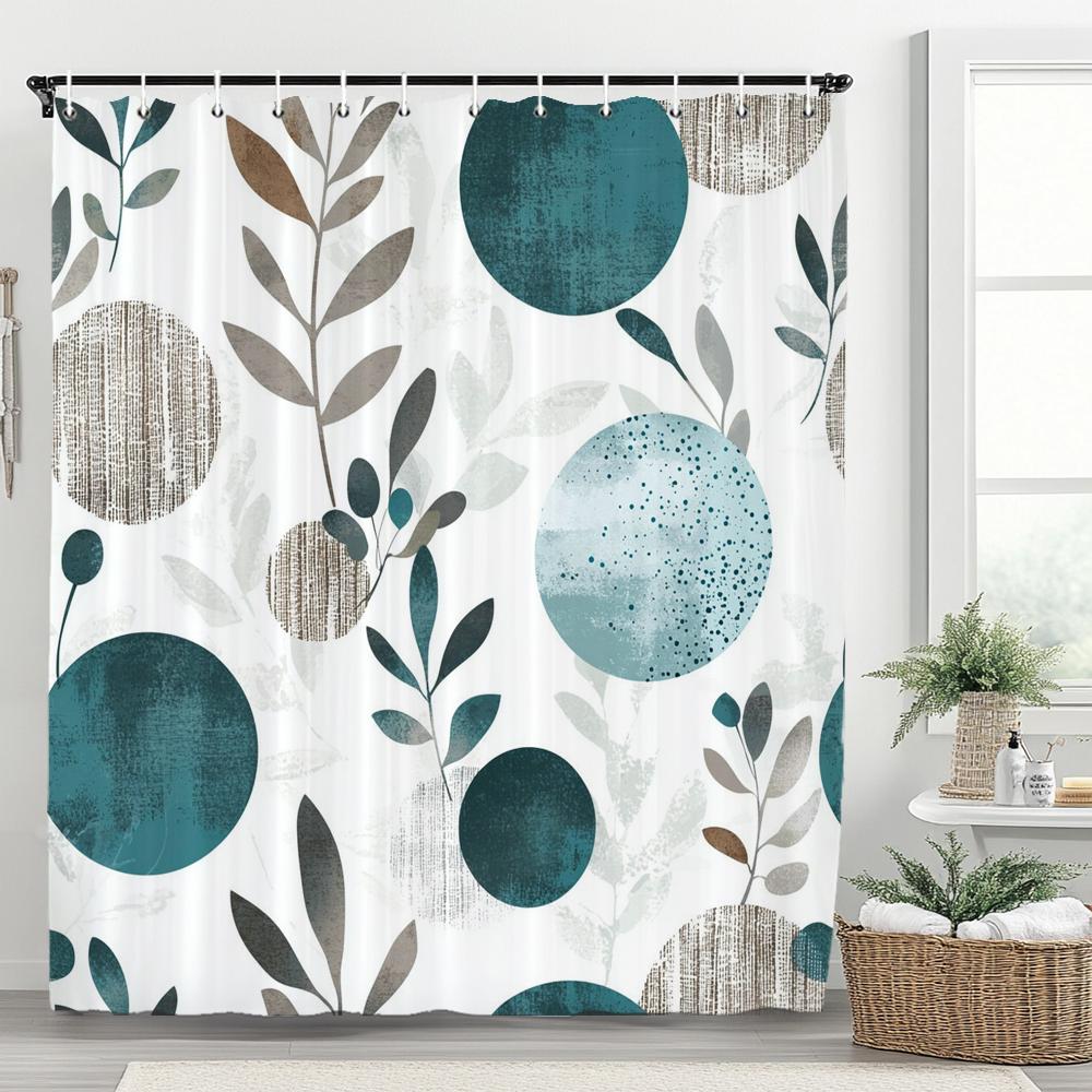 Blue Flowers and Butterflies Shower Curtain Bath Curtain Printed Polyester Floral Bathroom Curtains for Home Decoration Curtain