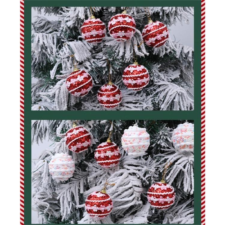 Holiday Party Foam Ornaments with 6cm Colorful Specks Lightweight Christmas Tree Decoration for Home Commercial Use