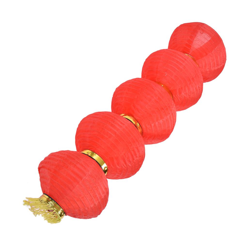 10in 5 Strings LED Solar Lantern Outdoor Waterproof Chinese Decorative Cloth Lantern Lamp