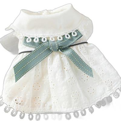 Bichon Frise White Spring Cat Dog Dress Hollow Out Skin-friendly Puppy Skirt Soft Pet Skirt For Cat Dog