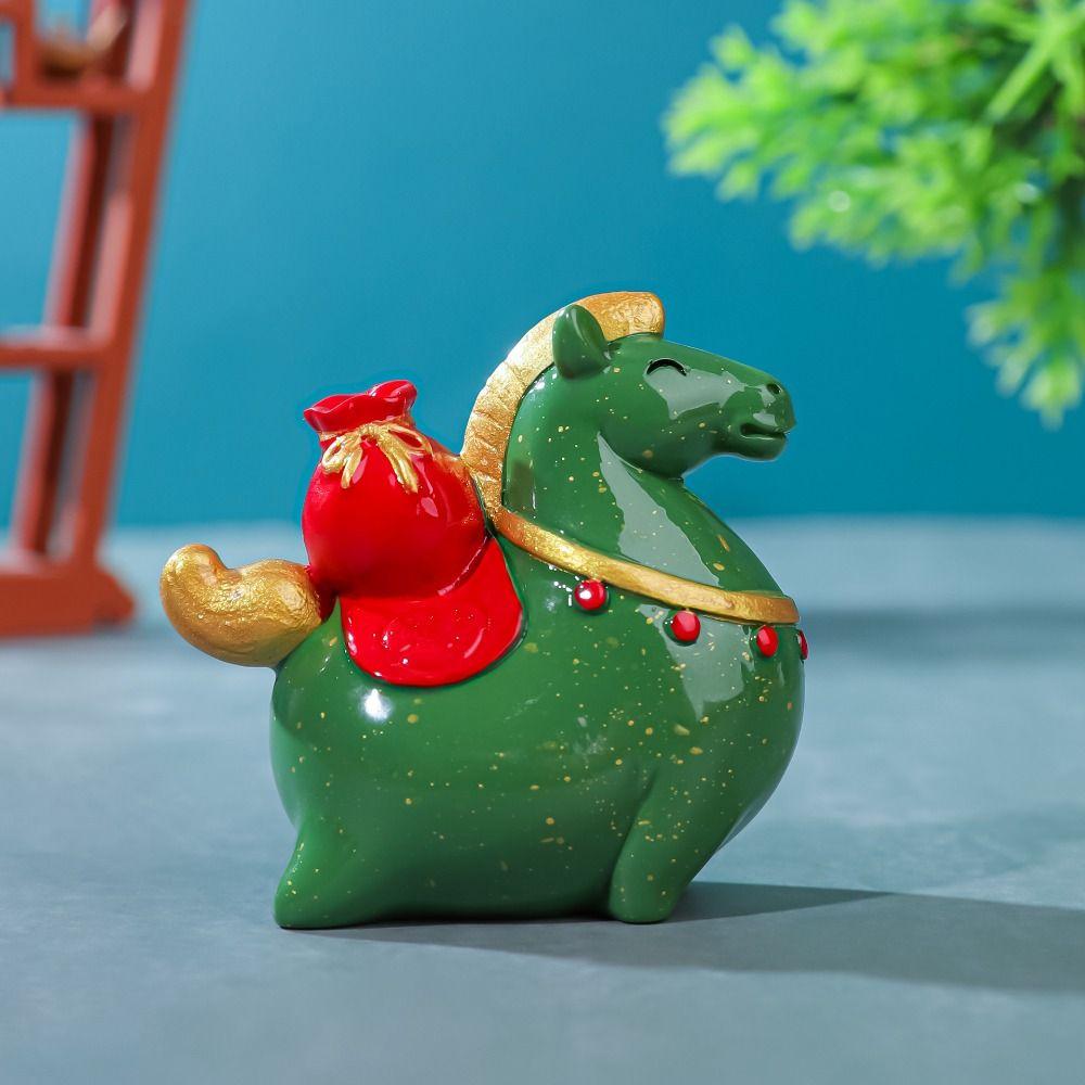 Resin Horse Shape Ornament Unique Zodiac Horse Figurines Creative Pony Figurine Spring Festival