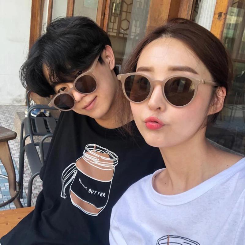 New Vintage Women Sunglasses Fashion Small Round Frame UV400 Protection Driving Eyewear Trendy Simple Solid Glasses