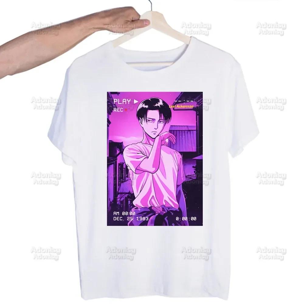 Anime Attack On Titan Pánské tričko Módní tričko Léto Pánské Novinka Krátký rukáv Levi Ackerman Oko tričko Pánské Vtipné topy