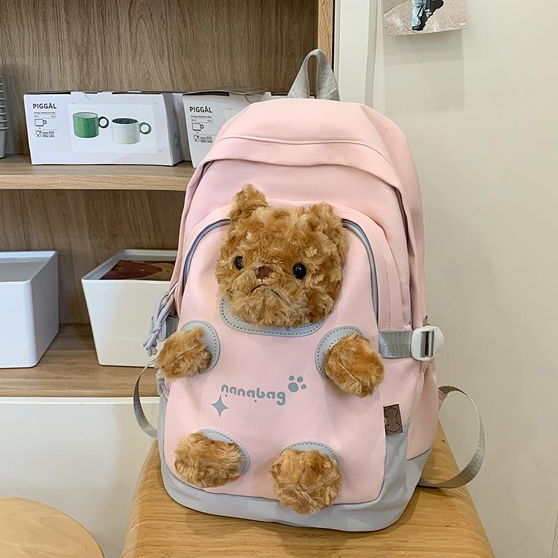 Styggsøt Morsom Bjørnedukke Joker Ungdomsskoleelever Skulderveske Høy Verdi Myk Søt Søt Jente Reise Ryggsekk.