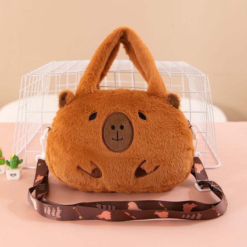 Sweet Capybara Handbags For Girls Lovely Kids Crossbody Bag Children Gift Little Girl Small Purse Soft Plush Capybara Handbags
