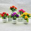 Artificial Potted Plants 5 Rose Head Home Office Table Centerpiece Wedding Faux Flower Bonsai Indoor Outdoor Desktop Decoration
