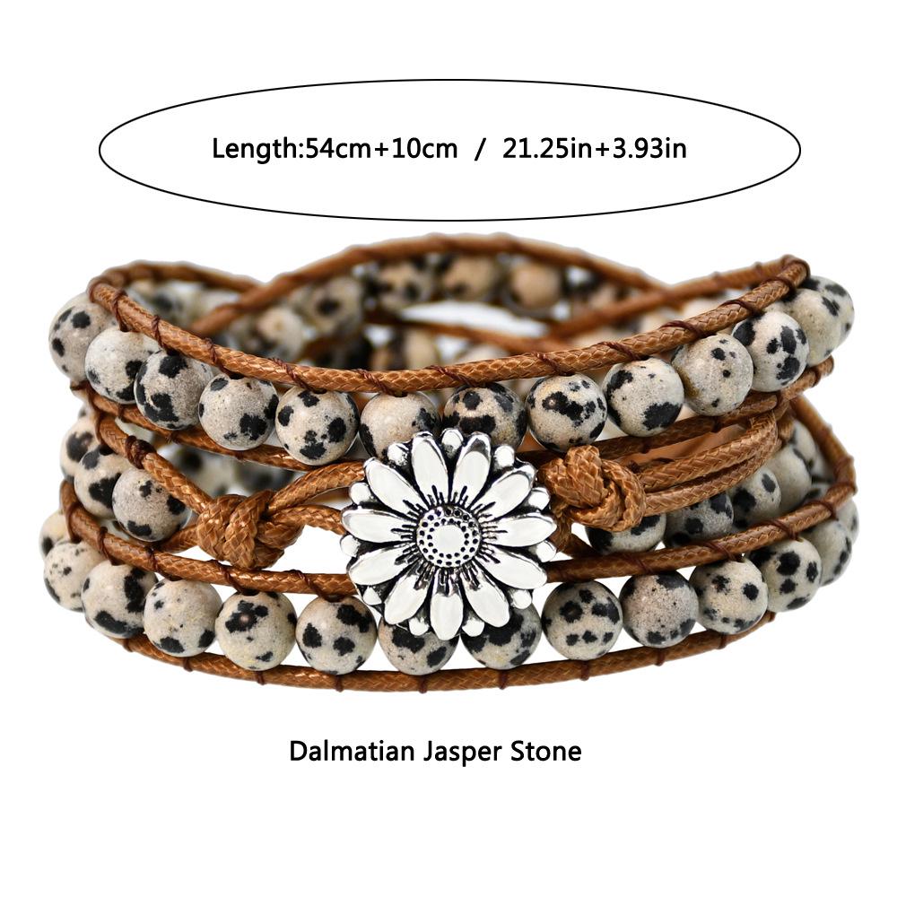 Böhmisches mehrlagiges handgewebtes Tigeraugenstein-Armband für Damen