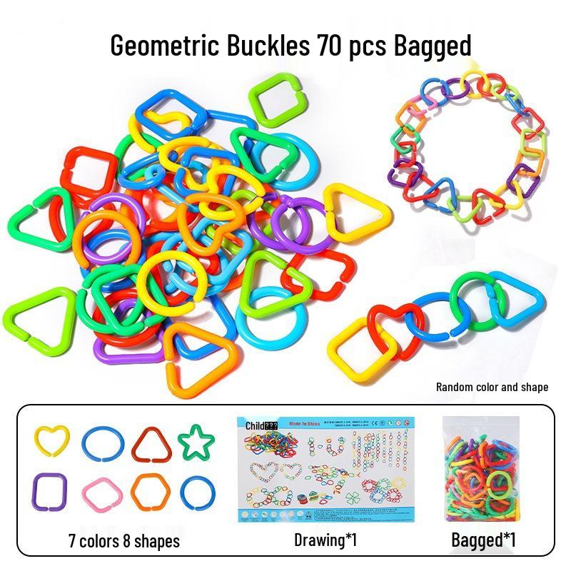 Geometric Chain Buckle Early Education Desktop Toy - Large Building Blocks for Children's Development