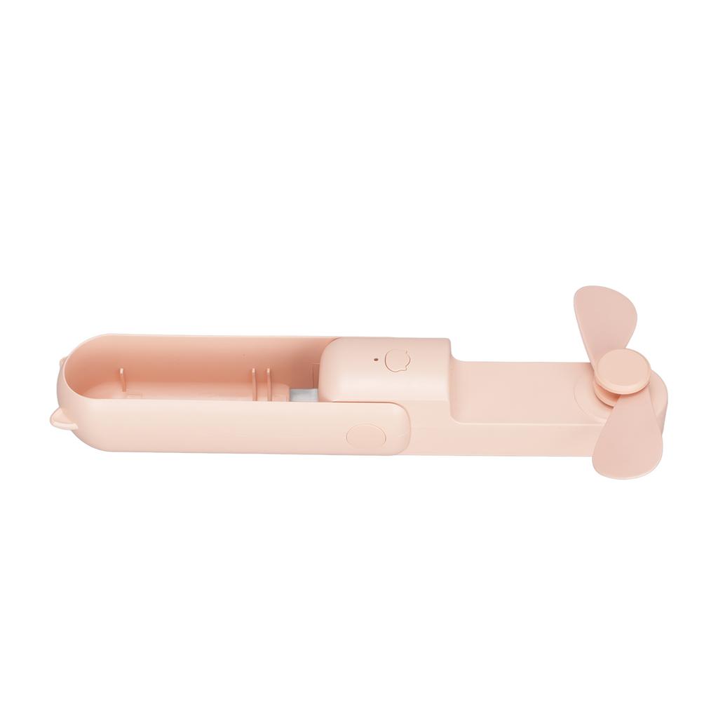 USB Handheld Small Fan with 3 Gear Adjustment Outdoor Handheld Folding Desktop Fan Power BankPink