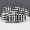 New Japanese American Motorcycle Belt Heavy Duty Punk Car Eye Hollow Rivet Men's Cowhide Belt Women's Three-pin Buckle