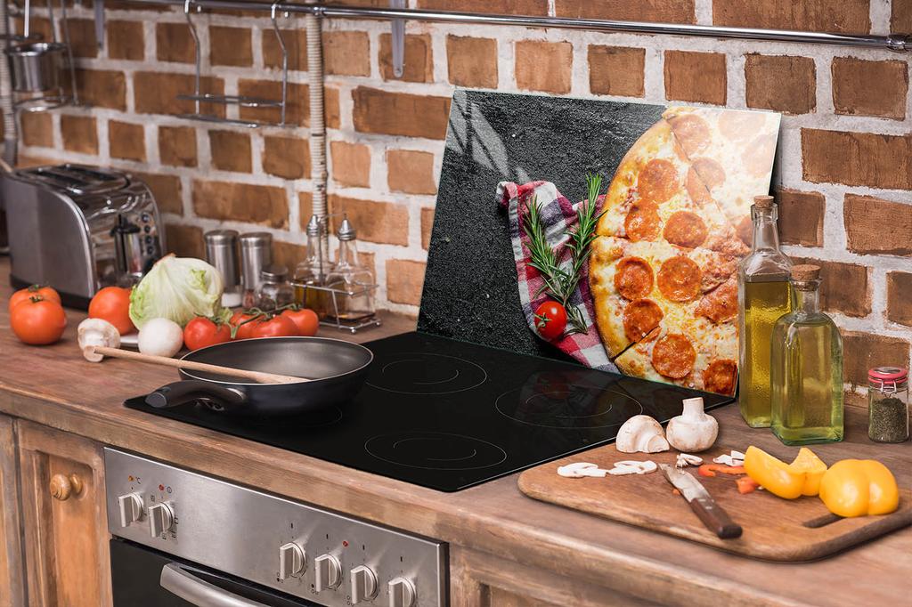 SZKLANA PŁYTA OCHRONNA NA KUCHENKĘ 70x52 PIZZA