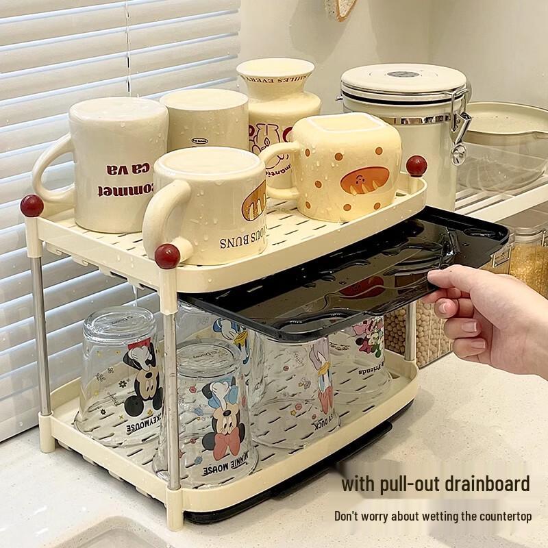 Double-Layer Kitchen Cup Drying & Storage Rack