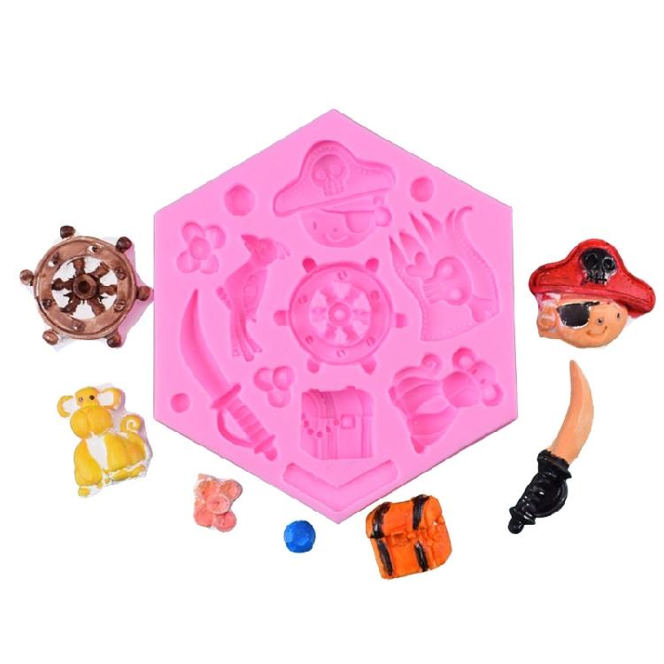 3D Pirate Series Silicone Mold Fondant Cake Border Moulds Chocolate Mould