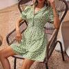 Temu Women's Daisy Print Puff Sleeve Jumpsuit - Fashionable Holiday Wear