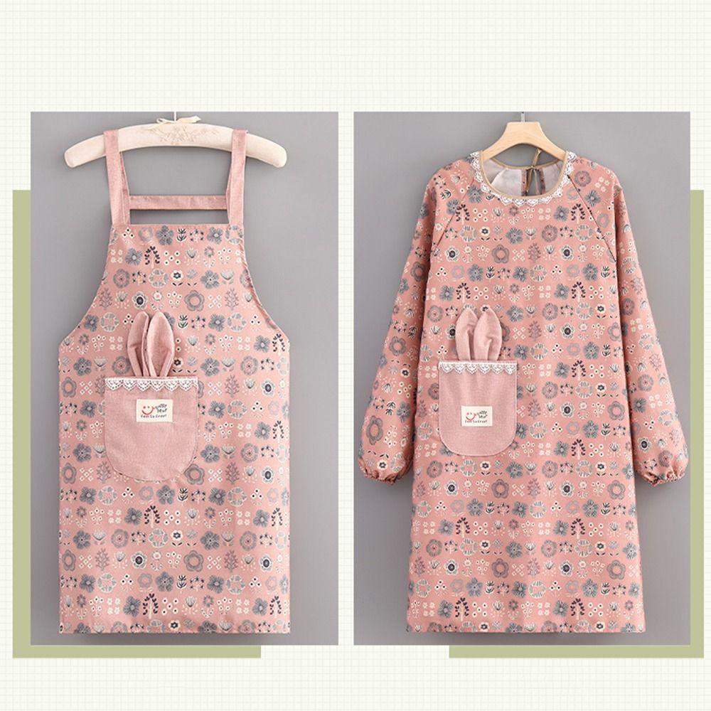 2 Stück Schützende Langarm-Schürze Atmungsaktives Latzkleid Arbeitskleid Küche Kochschürze Backen