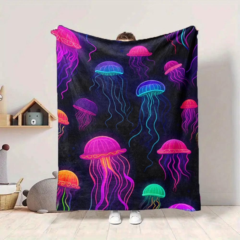 1 Stück Qualle Decke Warm, Gemütlich und Weich, Geeignet für Sofas, Betten, Autos und Büronutzung. Perfekt für Camping und Reisen, was sie zu einem großartigen Geschenk für