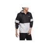 Adidas Colorblock-Design Logo-Print Kapuzenjacke Herrenjacke Schwarz Weiß HB8934