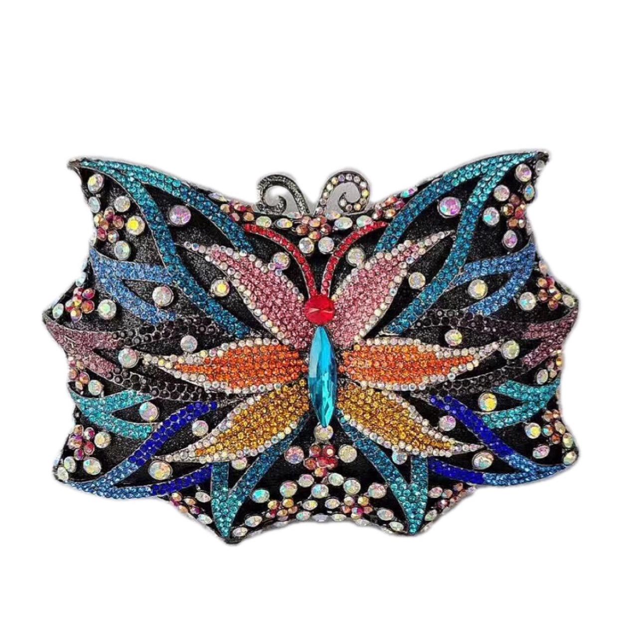

Butterfly Shape Rhinestone Women Evening Clutch Crystal Bags And Purses Red/Blue Diamond Wedding Clutches Handbags