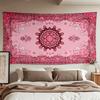 Pink Floral Mandala Tapestry 2D Digital Print Polyester Wall Hanging Living Room Bedroom Dorm Decor with Hooks
