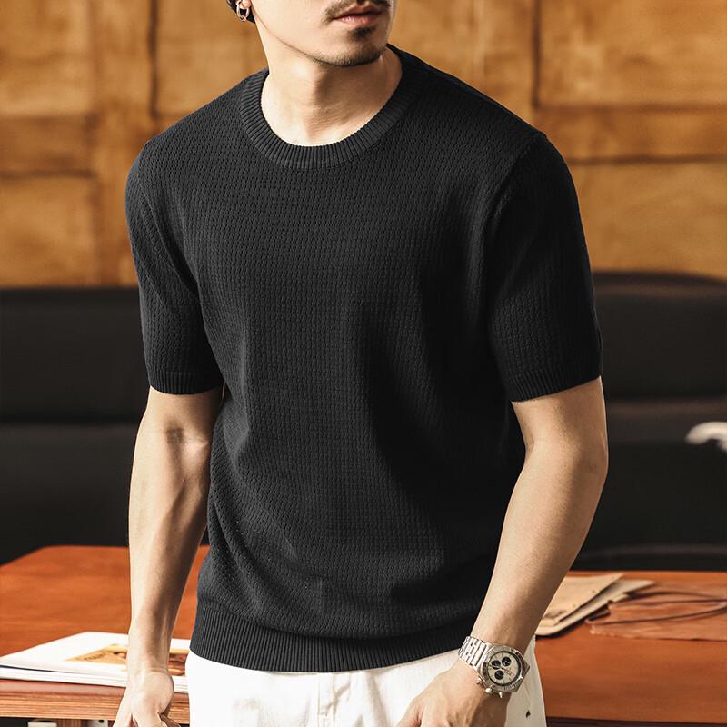 

Jiereino Men s Ice Silk Short Sleeve Knit T-Shirt XL
