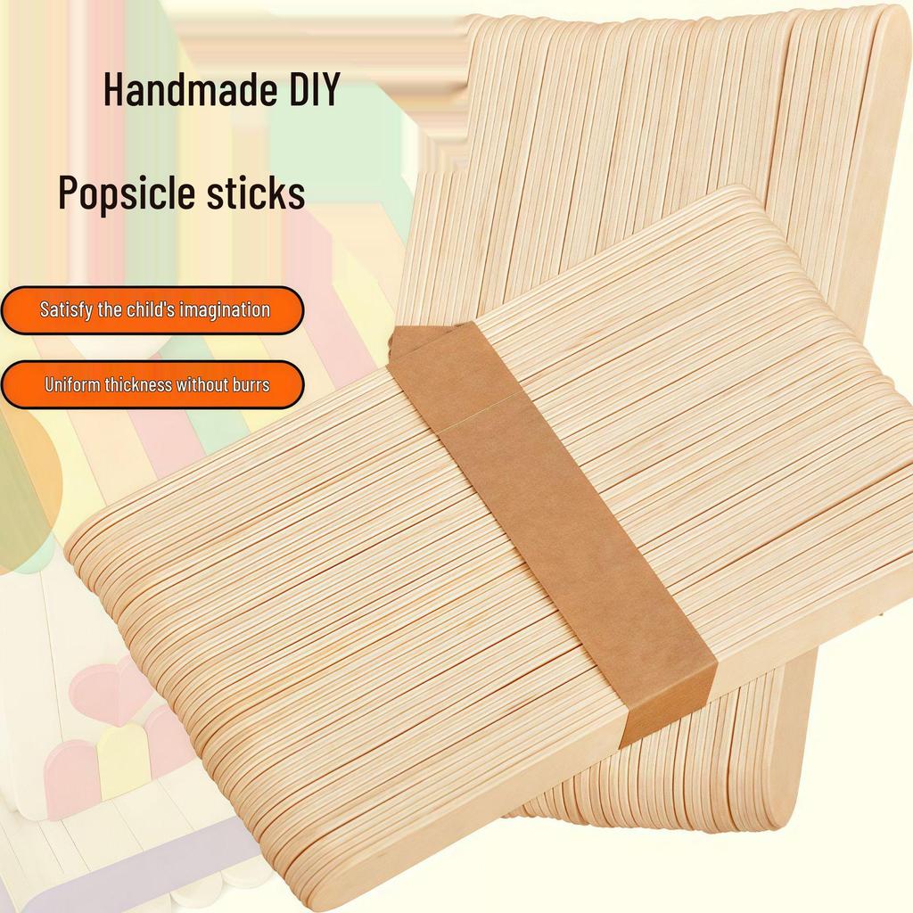 Disposable Wooden Popsicle Sticks for DIY Crafts and Kindergarten Projects