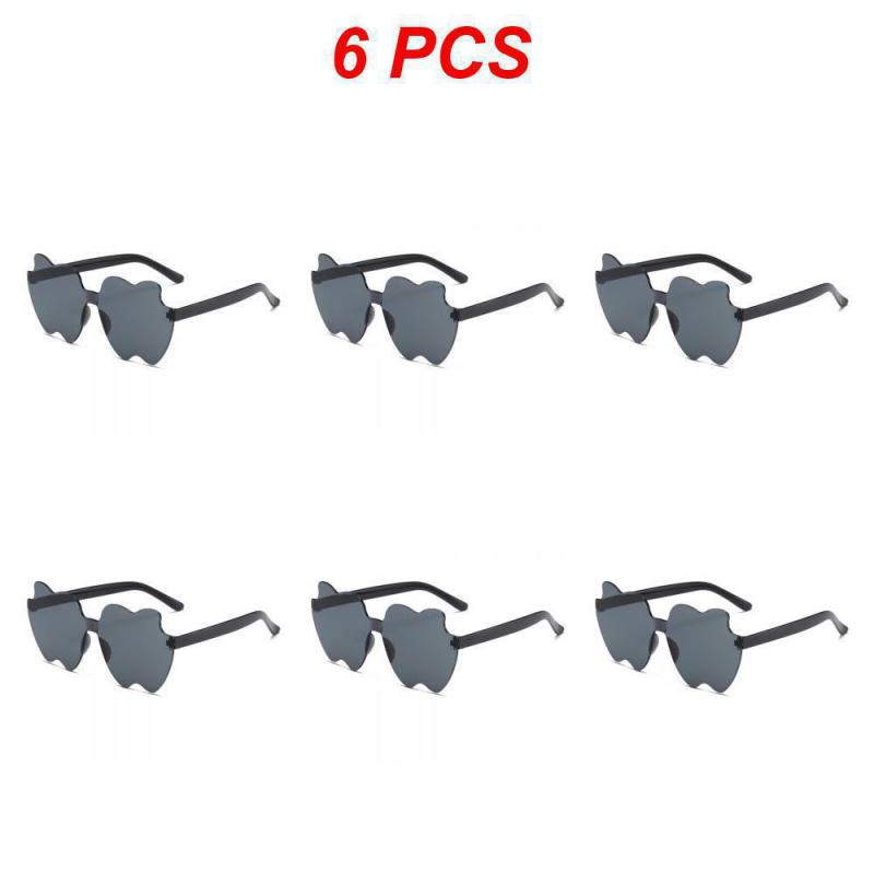 2/4/6PCS Eyewear Frameless Clear Lens Colorful Funny Gafas De Sol Shades Polarized Rimless Jelly Color Personality For Women Men