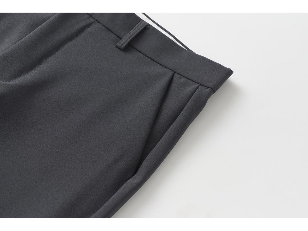 2026 Men's Elastic Ice Silk Straight-Leg Casual Pants for Spring & Autumn - Versatile, Thin, Loose Suit Pants for Middle-Aged & Young Adults.
