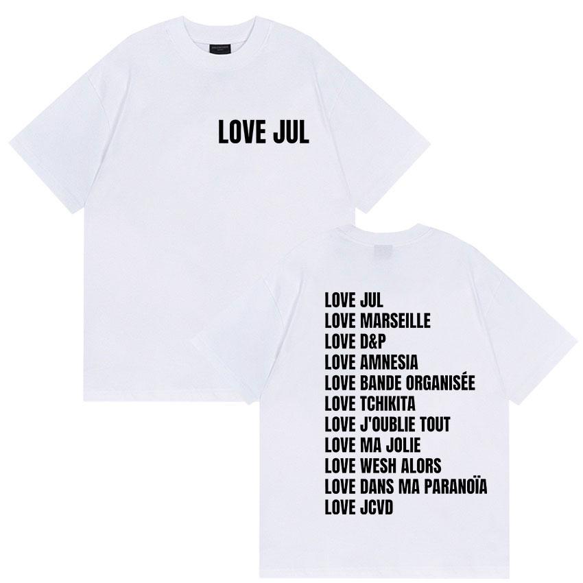 Love Jul France Rapper 2025 Album Print T Shirt Men Women Vintage Fashion Short Sleeve T-shirts Casual Oversized Cotton T-shirt