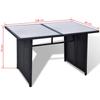 10 piece Garden Lounge Set with Cushions Poly Rattan Black