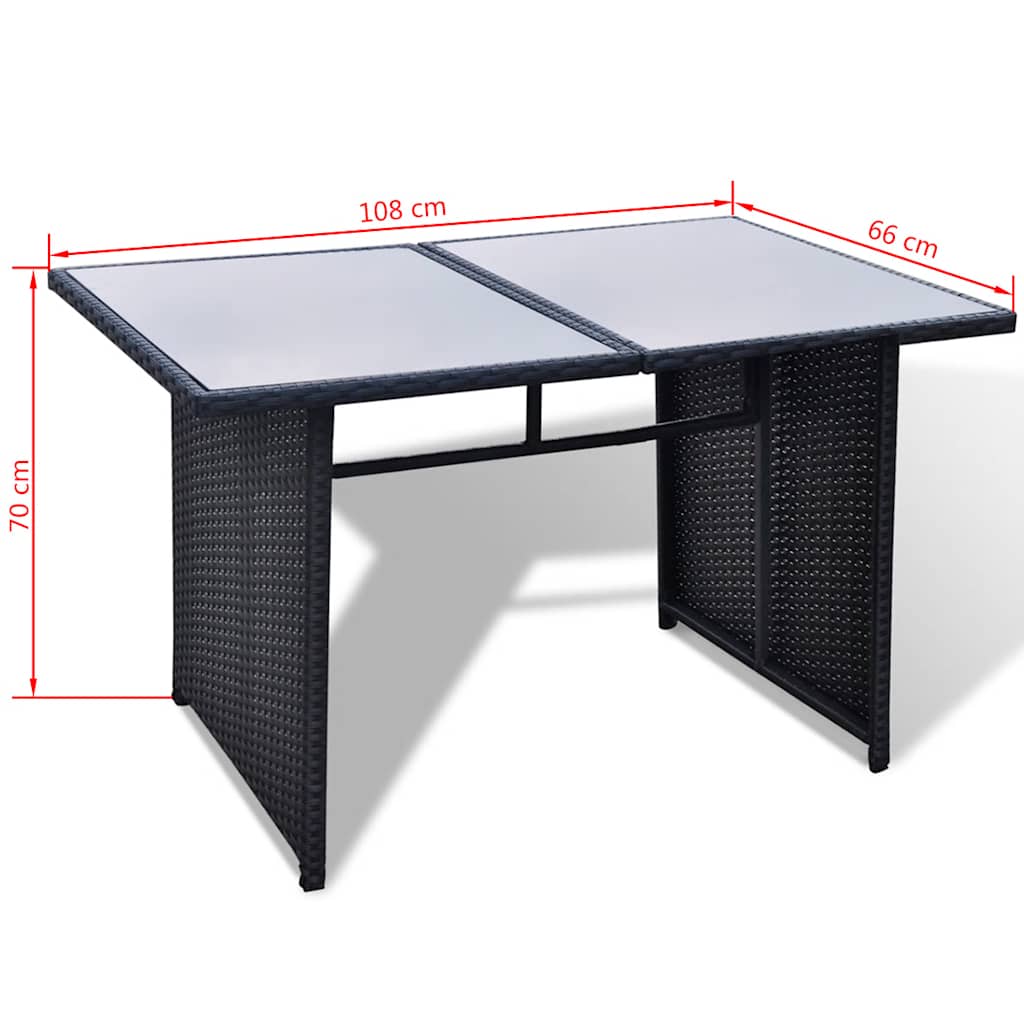 10 piece Garden Lounge Set with Cushions Poly Rattan Black