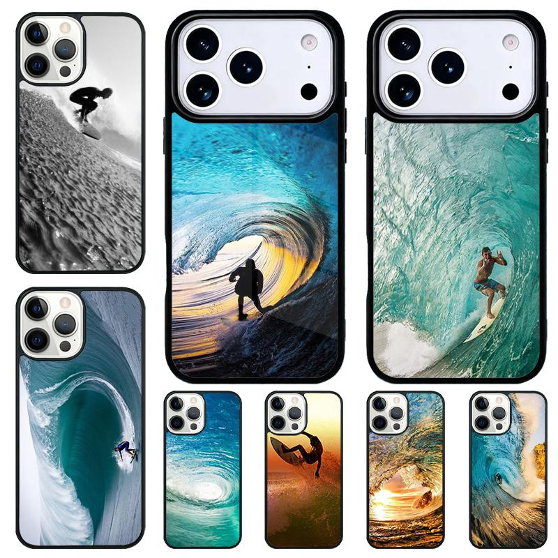 Surfing Wave Shockproof Phone Case for iPhone 17 Air 16e 15 11 12 14 13 Pro Max Cover Coque