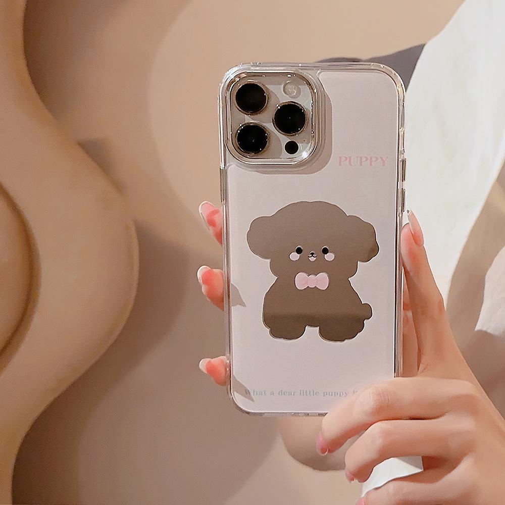 Süßer Haustierhund für IPhone16 für 17promax für Apple Handyhülle 15 Galvanisierter Spiegel
